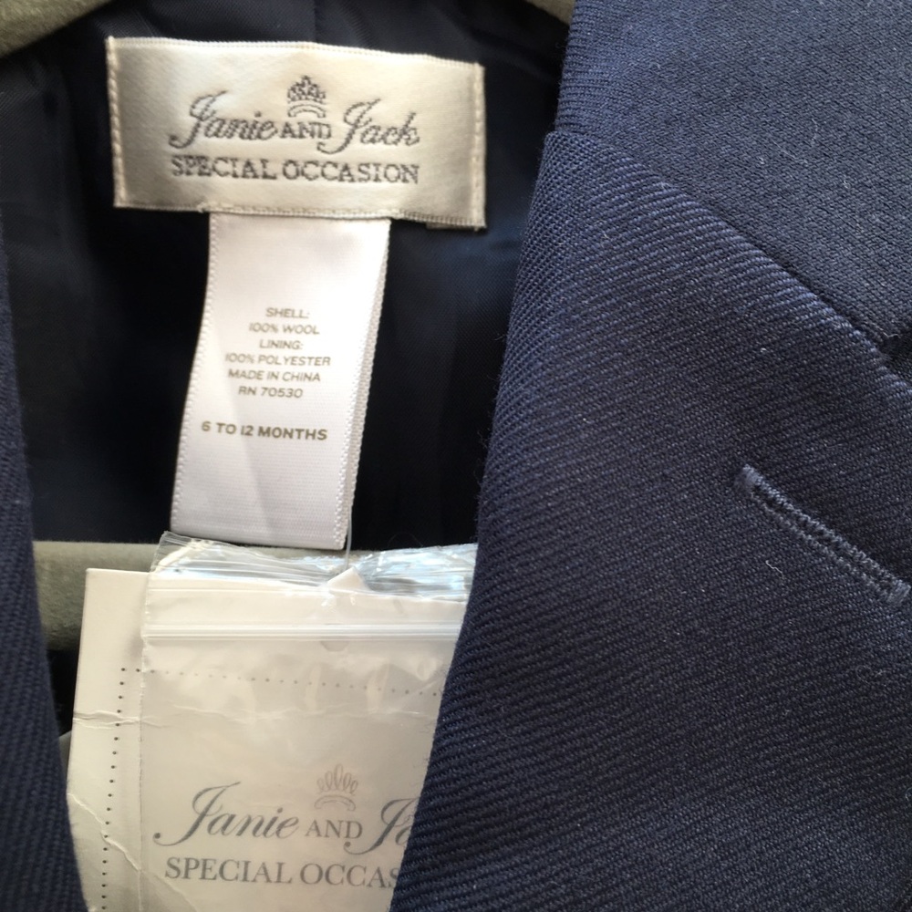 Janie and Jack Navy Blue Infant Baby Blazer - Picture 5 of 6
